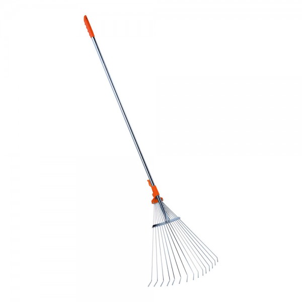 Rastrillo para follaje regulable, con mango telescópico, 1,28 -1,6 m