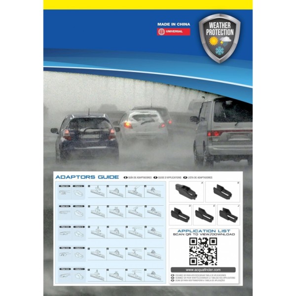 Escobilla Limpiaparabrisas Modelo Aquan66 Ultra Flex Series 26" 66 cm 1 Unidad con 8 Adaptadores