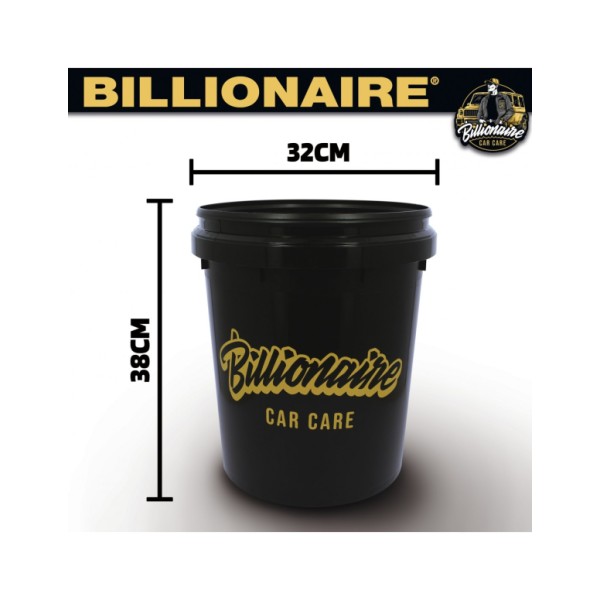 Cubo de Lavado de Coche 20 litros Billionaire Bucket Black Ideal para Limpieza de Vehículo Exterior a Mano Color Negro