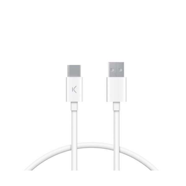 Ksix bxcuc03bl blanco / cable usb-c (m) a usb-a (m) 1 metro