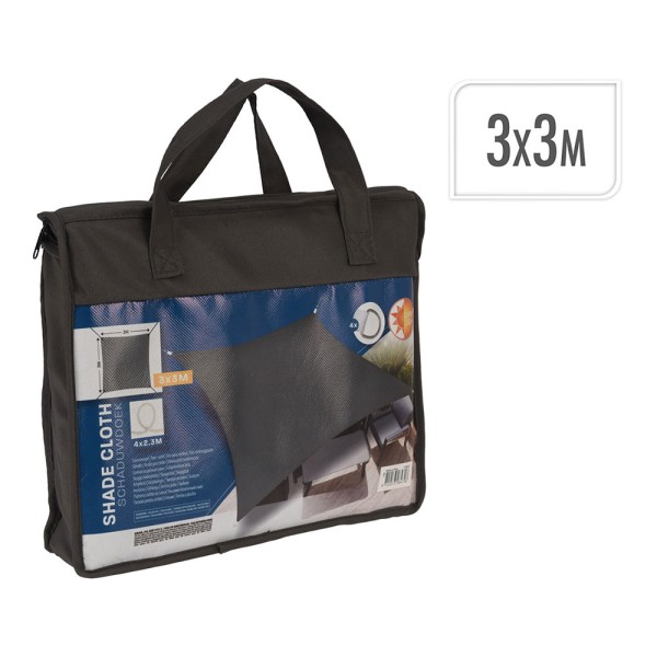 Toldo vela cuadrado antracita 3 x 3 m