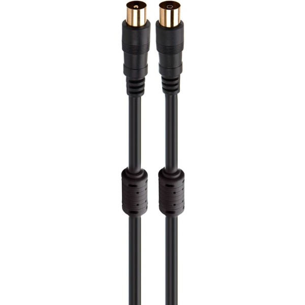 Fonestar ant-ne-3 negro / cable de antena tv / vídeo coaxial macho a antena tv / vídeo coaxial hembra
