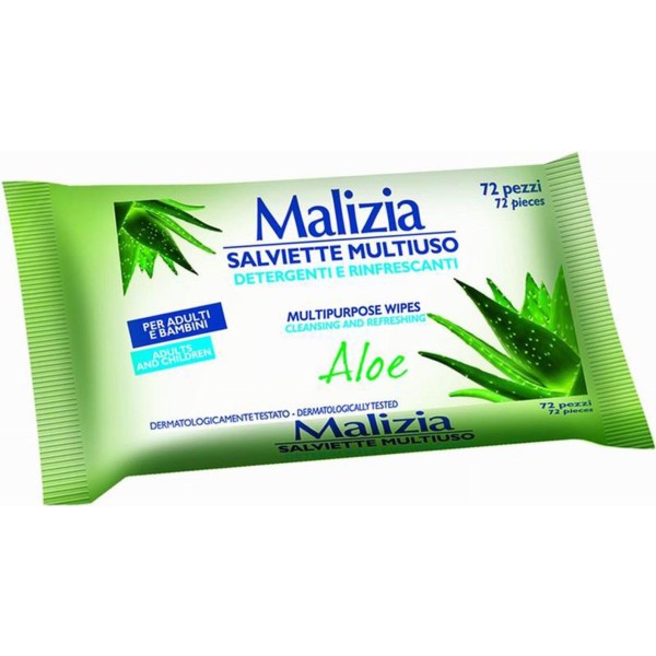 Malizia aloe toallitas multi-uso refrescantes 72un